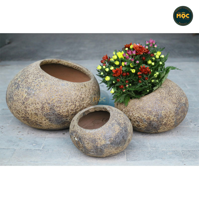 2946 Chậu Atlantic Hòn Đá Tròn 24x22x17 M11