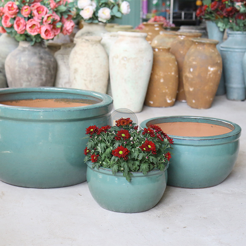 3445 OD Bầu Viền Thấp 25x25x14 Xanh Rêu