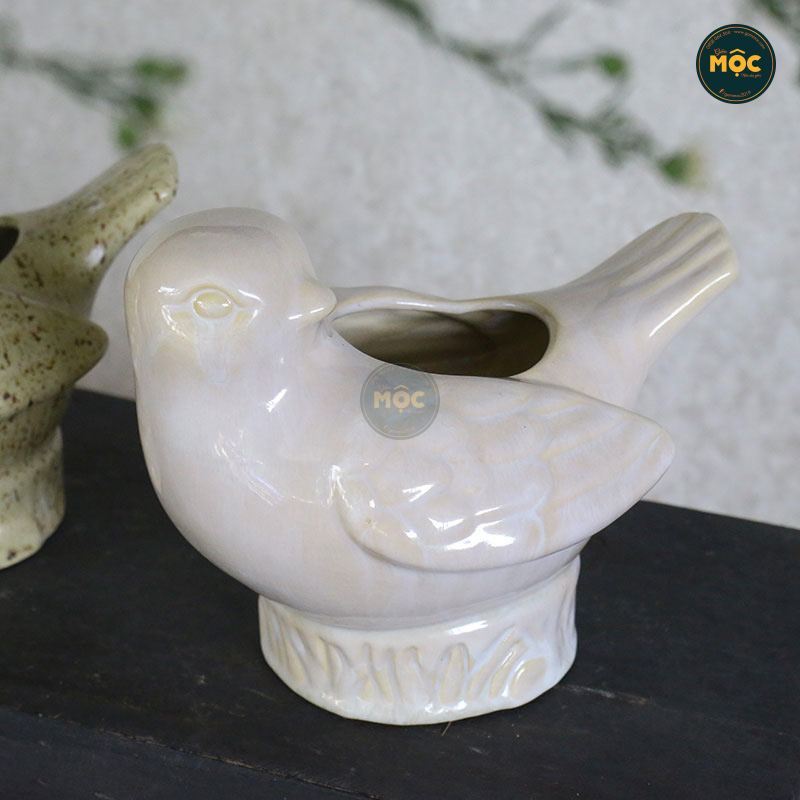 Bóng | 3623 Gốm Thú Chim Bồ Câu Trồng Cây/Cắm Hoa 23x17x17 M8