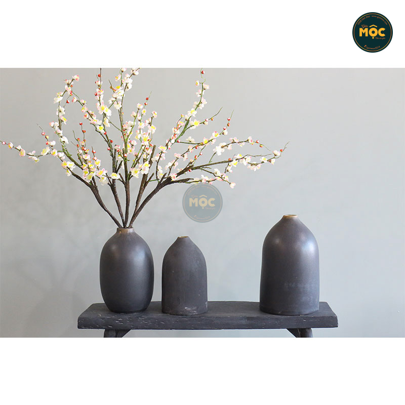 Cắm Hoa Tươi | Mờ | 3755 Bình Bầu Đáy Bằng 19x19x31 M5